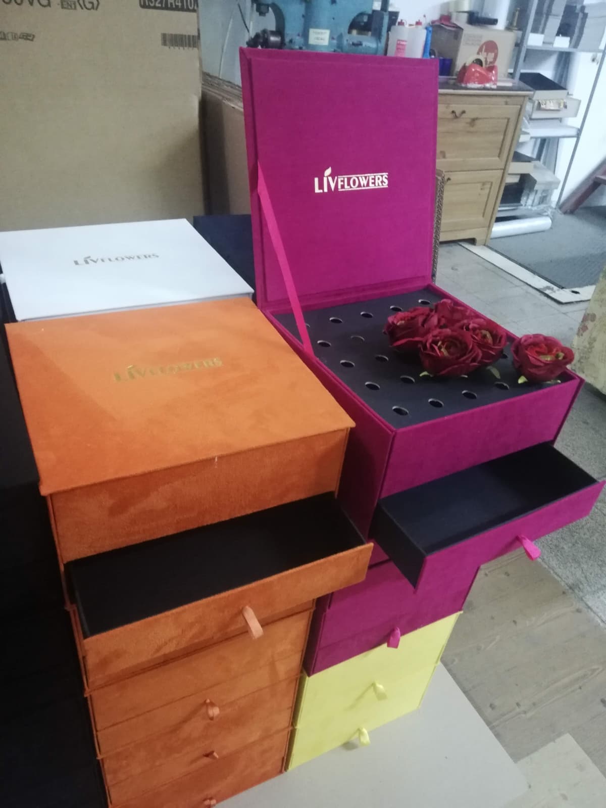 Colorful drawer boxes